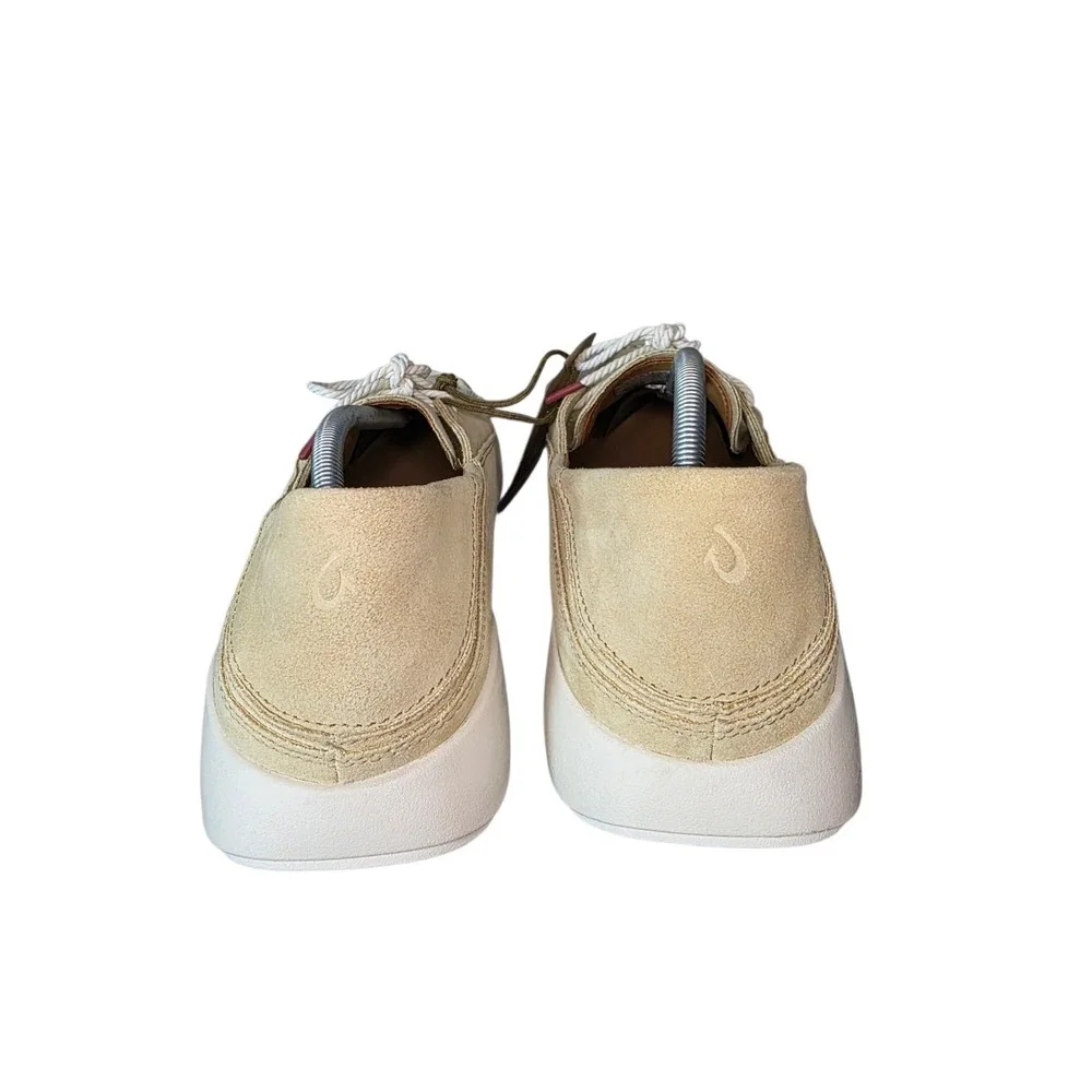 OluKai Ka'a Men's 10 Golden Sand Suede Driver Moccasin Comfort Loafers